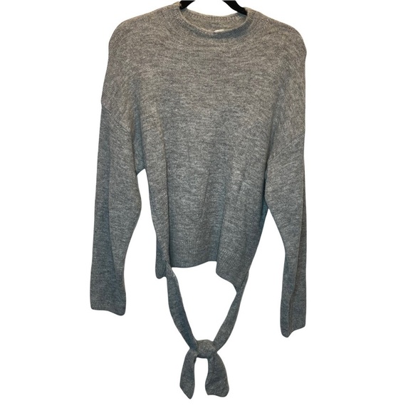 WAYF Where Are You From Mock Neck Tie Waist Sweater Light Grey XL New - Picture 3 of 8